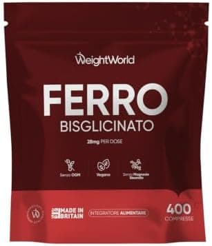 Ferro Integratore Tipo Bisglicinato in 400 Compresse Vegane (6+ Mesi), 28mg per Dose, Il Ferro Contribuisce alla Normale Formazione dei Globuli Rossi e dell'Emoglobina (EFSA), Senza Magnesio Stearato