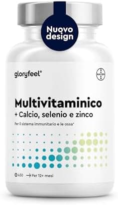 Multivitaminico Completo, Integratore Vitamine 450 Compresse Scorta per più di 1 Anno, Integratore Multivitaminico, Multivitamine e Minerali, con Vitamine A,B,C,D3,E, Calcio, Zinco, Selenio Generico - integratore