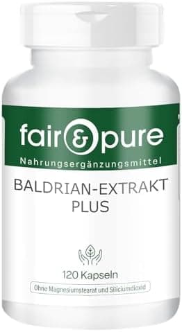 Fair &amp; Pure® - Valeriana Complex Plus - Estratto di Valeriana - Vegan - Con luppolo e melissa - 120 Capsule Valeriana - integratore