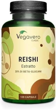 REISHI Vegavero | 16.900 mg (13:1) | con 40% Polisaccaridi + 20% Beta Glucani | Ganoderma Lucidum Puro | Analisi di Laboratorio | 120 capsule | Vegan Generico - integratore