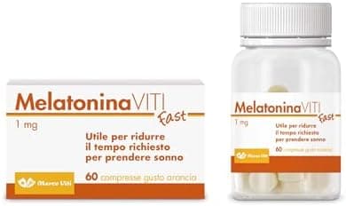 Melatonina Viti - Fast, Integratore per il Sonno, 1 mg di Melatonina, Può ridurre il tempo per Prendere Sonno, 60 Compresse al Gusto Arancia, Senza Glutine