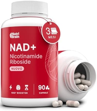 NAD+ Assorbimento ottimale Nicotinamide Riboside 300 mg | 90 Capsule | Anti-età e anti-stanchezza | NAD+ Booster, Energia Cellulare e Vitalità | Senza Glutine | Senza OGM Generico - integratore