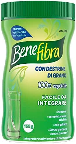 Benefibra, Integratore alimentare di Fibra, per l’equilibrio della flora intestinale, senza sapore, 155gr Benefibra - integratore