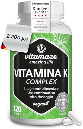 Vitamaze Vitamina K Complesso K1+K2 2200 mcg 120 Capsule