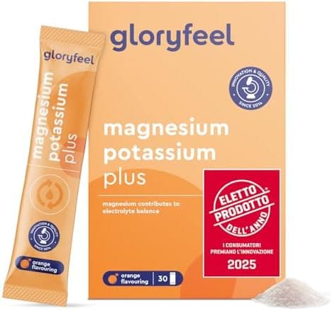 Magnesio e Potassio Integratore, Eletto PRODOTTO DELL'ANNO 2025, Gusto Aranc