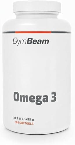 GymBeam Omega 3 Olio di Pesce in Comode Capsule, Integratore Salutare di Acidi Grassi Insaturi con Alto Contenuto di EPA e DHA, Contribuisce alla Funzione Cardiaca e Cerebrale, Vitamina E (360 cps)
