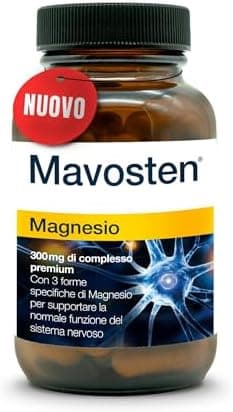 Mavosten® Magnesio [60 capsula] – complesso premium ad alto dosaggio con magnesio bisglicinato | elevata biodisponibilità | testato in laboratorio | vegano | dallo specialista del sistema nervoso
