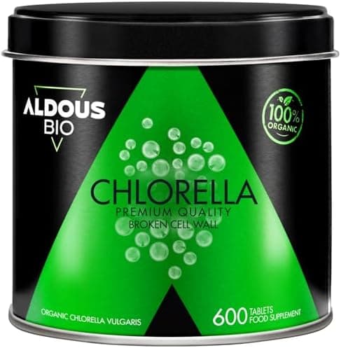 Clorella Detox - 600 Compresse - 3000 Dose Giornaliera - Integratore Drenante, Depurativo - Alga Clorella, Clorofilla - Energia, Antiossidante - Vegan - ALDOUS