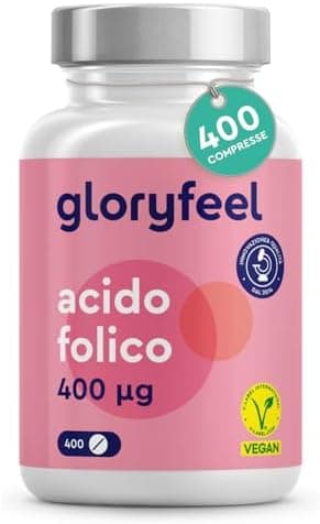 Acido folico 400 µg compresse, Per il 1° Trimestre (3 mesi), Supporto al Sistema Immunitario*, Vitamina B9 ad Alto Dosaggio, Alta Biodisponibilità, 100% Vegan Acido - integratore