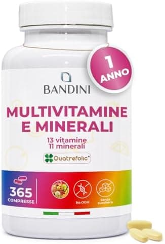 Bandini® Multivitaminico Completo 365 compresse (Scorta per 1 Anno) - Integratore Multivitamin Complex con 13 Vitamine e 11 Minerali - Complesso Multi-Vitaminico Uomo e Donna - Prodotto in Italia