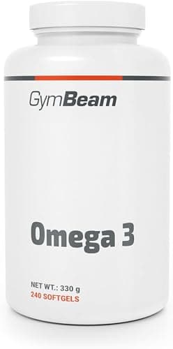 GymBeam Omega 3 Olio di Pesce in Comode Capsule, Integratore Salutare di Acidi Grassi Insaturi con Alto Contenuto di EPA e DHA, Contribuisce alla Funzione Cardiaca e Cerebrale, Vitamina E (240 cps) Generico - integratore
