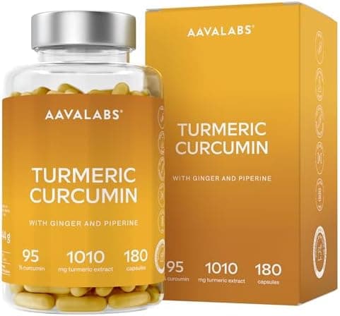 AAVALABS Curcuma Zenzero e Pepe Nero 180 Capsule con 95% Curcumina
