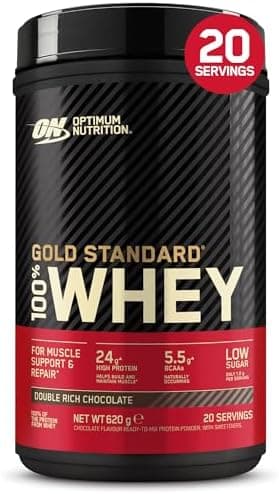 Optimum Nutrition Gold Standard 100% Whey, Proteine in Polvere, Gusto Doppio Cioccolato, 620g, 20 Porzioni