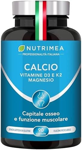 Calcio Complex | Integratore con Magnesio e Vitamine D3 &amp; K2 | Ossa e Muscoli | 90 Capsule | Nutrimea Generico - integratore