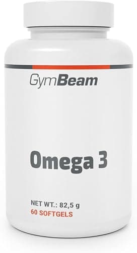 GymBeam Omega 3 Olio di Pesce in Comode Capsule, Integratore Salutare di Acidi Grassi Insaturi con Alto Contenuto di EPA e DHA, Contribuisce alla Funzione Cardiaca e Cerebrale, Vitamina E (60 cps)