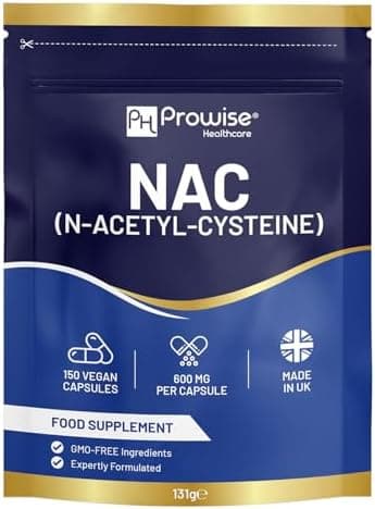 NAC N-acetil-cisteina 600mg 150 capsule - Prodotto nel Regno Unito | Standard GMP di Prowise Healthcare | Adatto a vegetariani e vegani