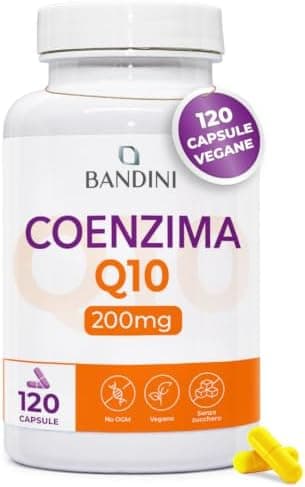 Bandini® Coenzima Q10 200mg, 120 Capsule Vegane (Per 4 mesi) 1 Capsula al Giorno, Ubiquinone Puro 100% Coq10 200mg Fermentato Naturalmente, Alto Dosaggio, Co Q 10 ad Alta Biodisponibilità senza OGM Generico - integratore