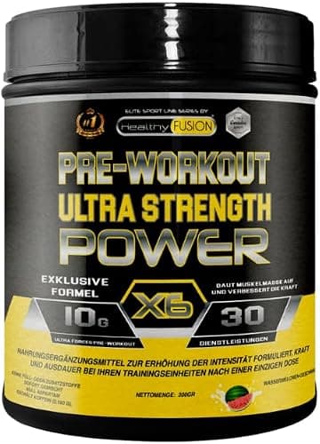 Healthy Fusion Pre Workout Esplosivo | Integratore Palestra con Creatina, Beta-Alanina e Arginina | Per Focus e Pump Muscolare | 300g (30 Dosi) Gusto Anguria Generico - integratore