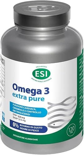 ESI, Omega 3 IFOS Extra Pure, Integratore Alimentare di Olio di Pesce Concentrato con Vitamina E, Contribuisce ai Normali Livelli di Trigliceridi e alla Funzione Cardiaca, Senza Glutine, 120 Perle Generico - integratore