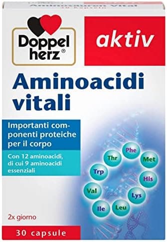 Aminoacidi Vitali - 30 Capsule - Integratore con 12 Amminoacidi, 9 Essenziali (EAA) + BCAA – Capsule – Senza Glutine e Lattosio - Doppelherz