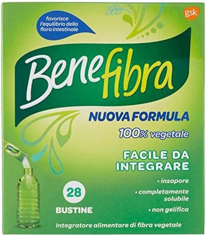 Benefibra Integratore Alimentare di Fibre Vegetali Equilibrio Flora Intestinale, Intestino Pigro e Irritabile 28 Bustine Psyllium - integratore