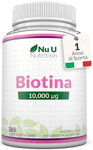 Biotina 10000mcg 365 Compresse Capelli Pelle Unghie