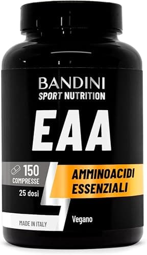Bandini® EAA Aminoacidi Essenziali 1300mg | 150 Compresse | Complesso 9 Amminoacidi Intra Pre Post Workout - Essential Amino da Fermentazione | Integratore Alimentare sportivo | Vegan, Senza Zuccheri Generico - integratore