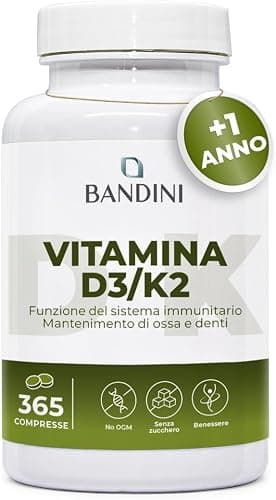 Vitamina D3 e K2 1000UI - 300 Compresse - 20 Mesi | Premium: MK-7 100% All-Trans Massima Biodisponibilità | Sostiene Ossa, Sistema Immunitario e Cuore Generico - integratore