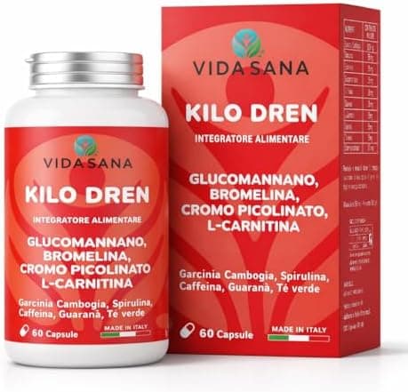 VIDASANA- Integratore alimentare a base di estratti vegetali – Glucomananno, Garcinia Cambogia, Bromelina, Spirulina e L-Carnitina Generico - integratore