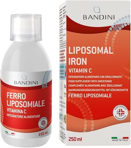Bandini® Ferro Liposomiale Liquido con Ferro + Vitamina C | Alto Dosaggio e Assorbimento | Alta Biodisponibilità | Vegan e Senza OGM | Flacone da 250ml con Tappo Dosatore | Contrasta la Stanchezza Generico - integratore