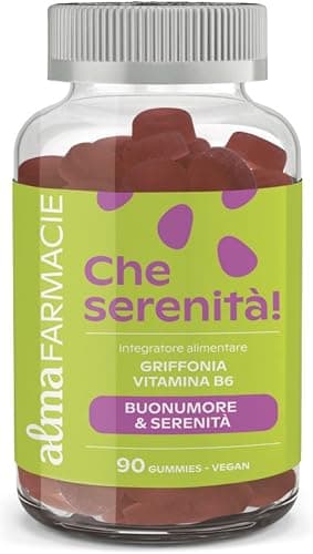 Integratore 90 Gummies Vegan Buonumore, Antistress, Serotonina, Benessere Psicologico, Che Serenità! Alma Farmacie, Caramelle Gommose, Aroma naturale Generico - integratore