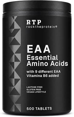 EAA Aminoacidi Essenziali RTP con Vitamina B6, 500 Compresse | 6 al giorno, 9 Aminoacidi Essenziali con BCAA 211, Metabolismo Proteico ed Energetico, Vegan, Senza Glutine e Lattosio Generico - integratore