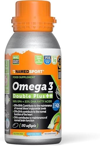 NAMEDSPORT SUPERFOOD Omega 3 Double Plus | Integratori Omega 3 Alta Concentrazione EPA+DHA Olio di Pesce Purificato | Certificato IFOS, Informed Sport | Supporto Cuore, Cervello, Vista | 110 Softgels Generico - integratore
