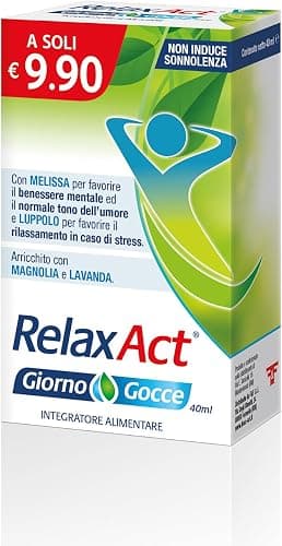 Relax Act Gocce, Integratore Alimentare in Gocce a Base di Melissa e Luppolo, con Edulcorante, Non Induce Sonnolenza, 1 confezione da 40 ml Generico - integratore