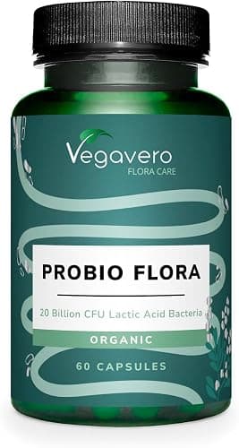Vegavero Fermenti Lattici Probiotici BIO | con Fibra di Acacia Biologica | per Flora Intestinale e Microbioma | Fermenti dalla Germania | Vegan | 60 capsule Gastroresistenti Generico - integratore