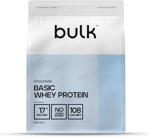 Bulk Basic Proteine del Siero in Polvere | Cioccolato | 1,25kg | 41 Porzioni | Fino a 18g di Proteine | Basso Contenuto di Zuccheri | Rapido Assorbimento | Supporta la Crescita e il Recupero Muscolare Generico - integratore