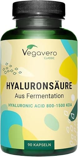 Acido Ialuronico Integratore | 600 mg | 800-1500 kDa | VEGAN | 100% NATURALE da fermentazione | 90 capsule | Hyaluronic Acid | Vegavero® Generico - integratore
