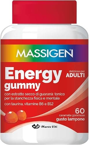 Massigen - Tonico Energia, Integratore Energetico con Ginseng e Guaranà, Combatte la Stanchezza, 10 Flaconcini da 25 ml, Senza Glutine Generico - integratore