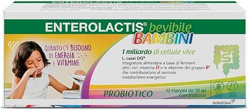 Enterolactis Fibra Liquida 12 flaconcini gusto limone: integrazione di fibre e probiotici Enterolactis - integratore