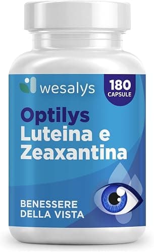 Luteina e Zeaxantina [180 Capsule - Scorta da 3 a 6 Mesi] Luteina per Protezione Vista- Integratore Occhi - con Mirtillo Nero e Vitamine A, Vitamina E - Difesa da Luce Blu - Affaticamento Visivo