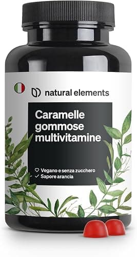 Caramelle gommose Multivitaminico – 120 Gummies – Integratore Multivitaminico Completo – con 12 vitamine e minerali (vitamina C, D3, biotina, acido folico, zinco e altro, integratori stanchezza) Generico - integratore
