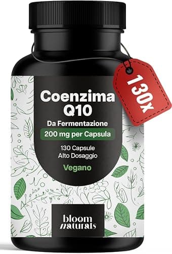 Coenzima Q10 Integratore – 130 Capsule – 200 mg per Capsula – Q10 Coenzima da Fermentazione – Vegano – Prodotto in Germania – Integratore Alimentare - Coq10 200mg Testato in Laboratorio Generico - integratore
