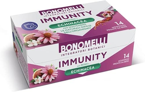 Bonomelli - Integratore Botanico Immunity, 14 bustine, pronto da bere. Con Reischi, Echinacea, Altea e Zinco. Per supportare le naturali difese dell’organismo (140ml) Generico - integratore