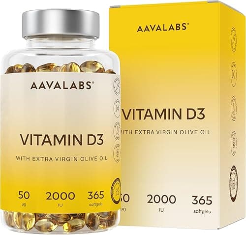 AAVALABS Vitamina D3 1000 UI 365 Capsule con Olio EVO