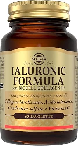 Solgar Ialuronic Formula, 30 tavolette - Integratore di collagene idrolizzato, condroitin Solfato e Acido ialuronico per Pelle e articolazioni Generico - integratore