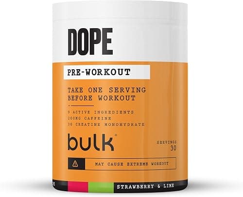 Bulk Polvere Pre-Workout Dope | Frogola &amp; Lime| 3 g di creatina per porzione | 200 mg di caffeina | Citrullina malato e arginina AKG | Beta-alanina | Energia, concentrazione e prestazioni | 510 g Generico - integratore