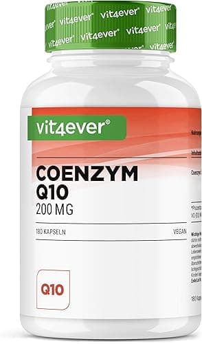 Coenzima Q10 con 200 mg per capsula - 180 capsule vegane - scorta per 6 mesi - Q10 di alta qualità - alto dosaggio, senza additivi inutili Generico - integratore