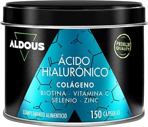 Collagene e Acido Ialuronico 220 mg - 150 Capsule con Vitamina C, Biotina | Zinco e Selenio - Integratore Capelli, Pelle, Unghie - 800mg Collagene Idrolizzato - Articolazioni, Muscoli e Ossa - ALDOUS Generico - integratore
