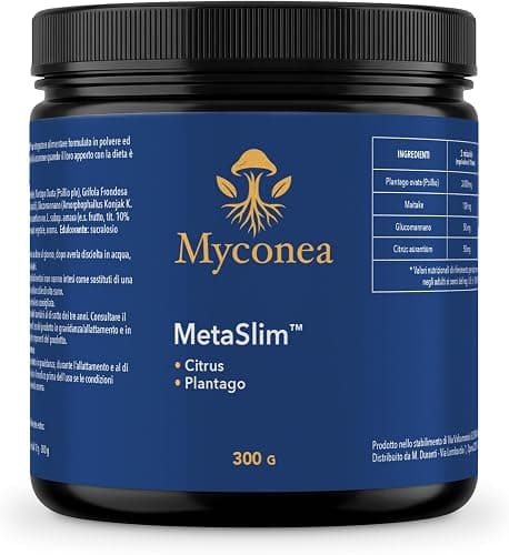 MYCONEA MetaSlim™ Glucomannano e Psillio in Polvere | Integratore Fibre Per Il Senso di Sazietà Ed Equilibrio Del Peso | Con Maitake e Citrus Aurantium | Benessere Intestinale e Digestivo | 300g Generico - integratore