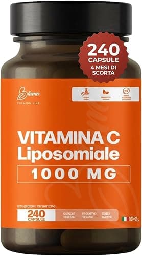 Vitamina C Liposomiale 1000mg – 240 Capsule Vegane (4 Mesi) – Alto Assorbimento da Acido L-Ascorbico – Supporto Sistema Immunitario Energia – Integratore Antiossidante Senza Magnesio Stearato Generico - integratore
